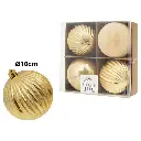 Esfera Navideña Dorada Ø10cm, set x 4pcs. Ref:AR13-1816T04-G