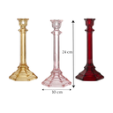 Candelabro de vidrio color surtido. Ref:HM1170/BY0620-14XL. 10x24cm