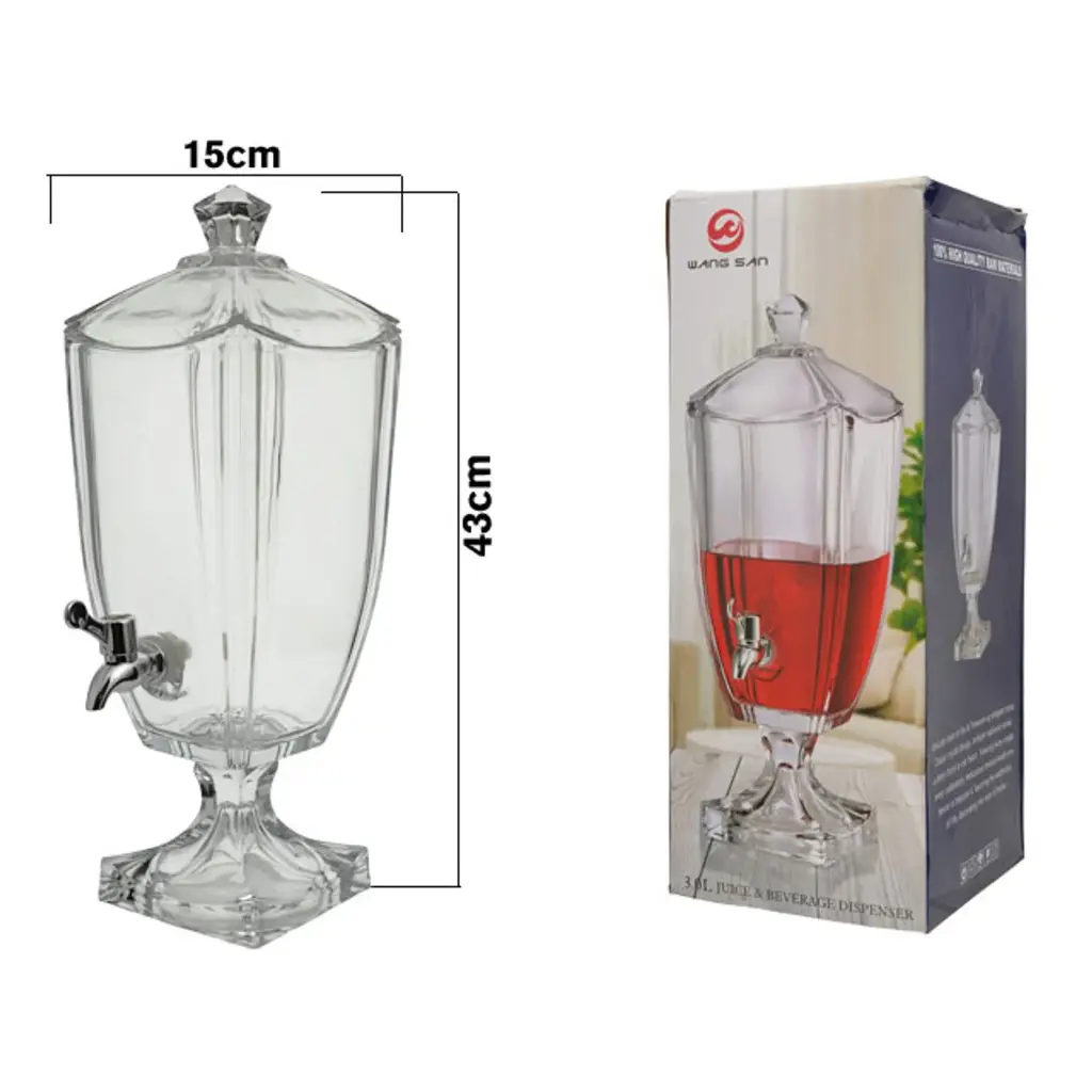 Dispensador de líquidos de vidrio. Ref:ES29838. 20x40cm 4.5litros (copia)