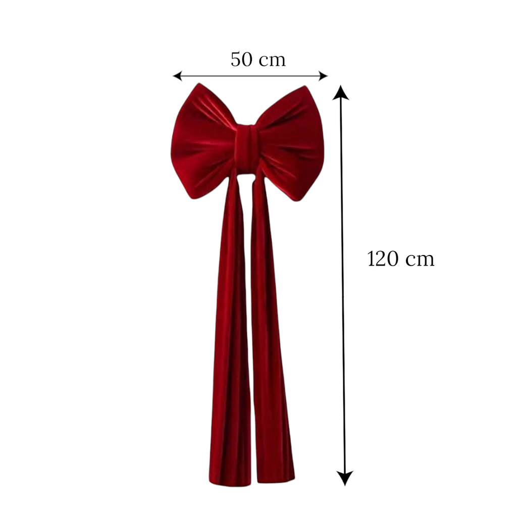 Lazo Navideño Rojo Terciopelo. Ref:29146. (50x120cm) 