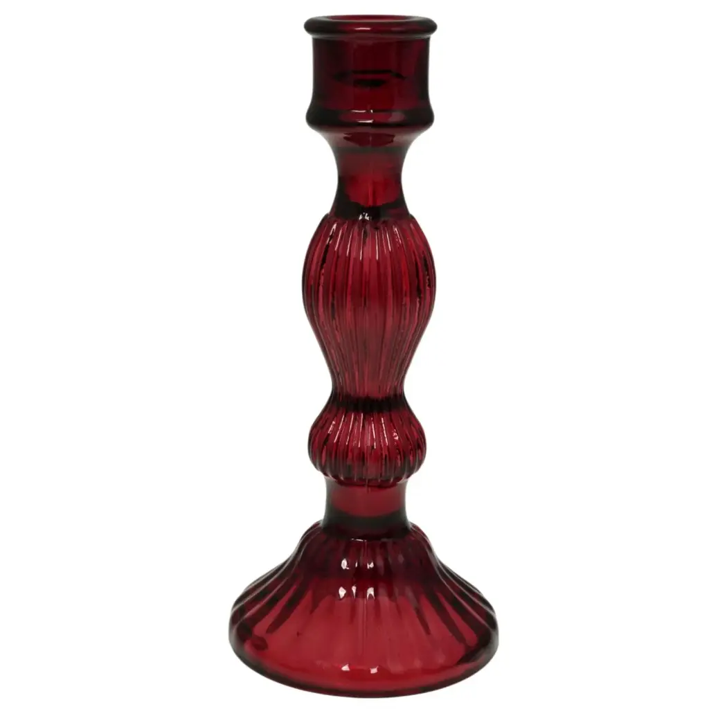 Candelabro de vidrio color surtido rojo, ámbar, verde.  9x20cm, REF:HM1166/BY0620-8L