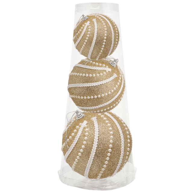 Esfera Navideña Champagne Ø8cm, Ø10cm, Ø12cm. Ref:ES30891