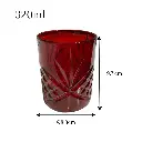 Vasos de vidrio rojos set x 6pcs. 320ml. Ref:ES27895-6. 8.3x9.7cm