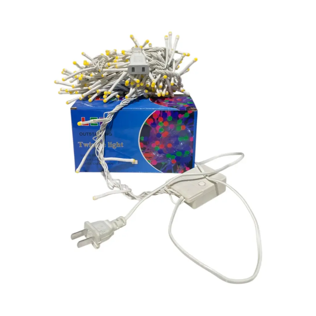Luces Navideñas Petardo 200L x 6mt. Neutra. Doble conector. 