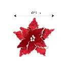 Flor Navideña Roja filo blanco, Ø25cm