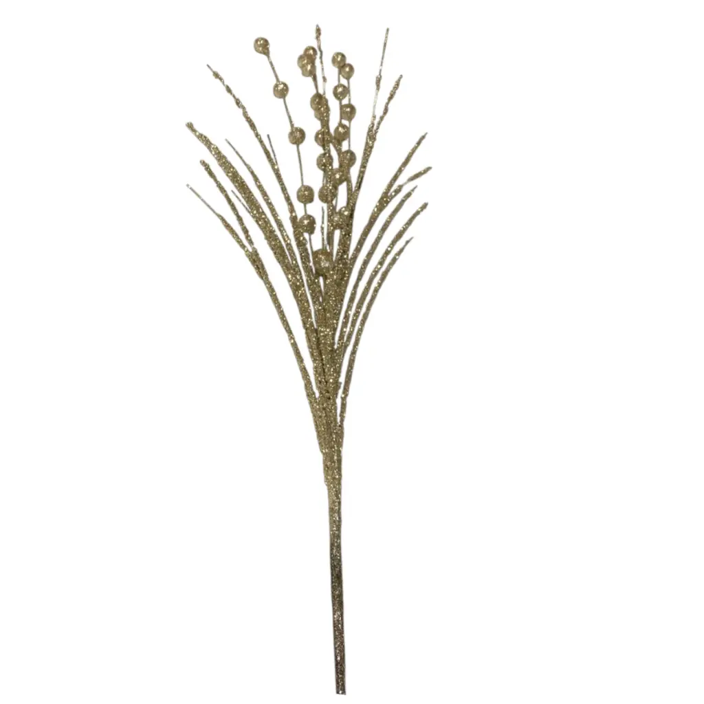 Rama Navideña Espiga pvc dorada 65cm