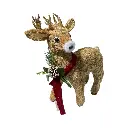 Reno Navideño de fibra natural, 32x16x41cm