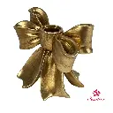 Candelabro dorado lazo, poliresina. Ref:202-6700007 9.5x14x12cm  