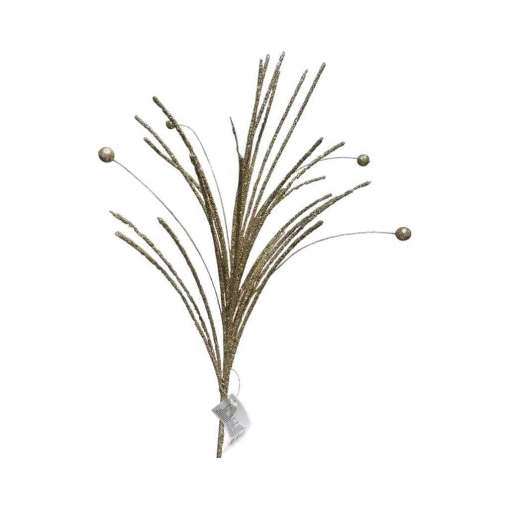 Rama Navideña Espiga pvc dorada 65cm