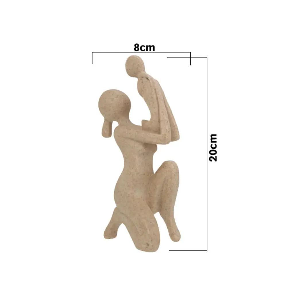 Figura poliresina mama con hijo, color arena. Ref:TG173104. 10.5x7x21cm