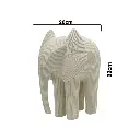 Elefante blanco textura tejido, poliresina. Ref:ES31847. 17x7x11cm
