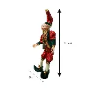 Elfo Navideño rojo con verde Terciopelo, 30x12x80cm    