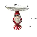 Porta bocaditos navideño Noel de cerámica con bandeja de vidrio. Ø25cm x 26.5cm