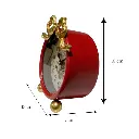 Reloj Navideño Lazo Dorado con Rojo, metálico. 13x7x16cm  