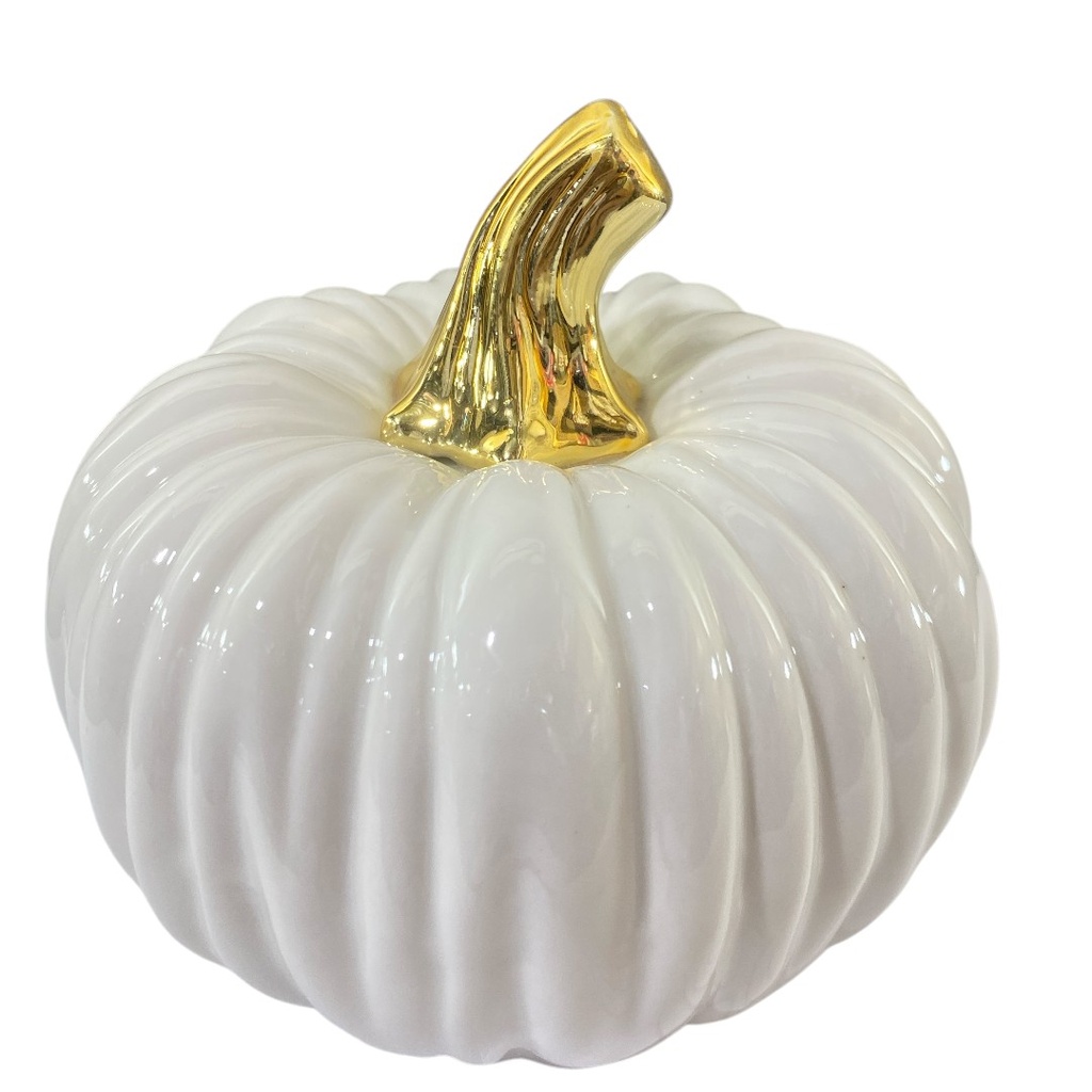 CALABAZ DE PORCELANA DOS COLORES, 12X14CM