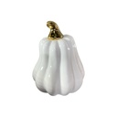 CALABAZA DE PORCELANA DOS COLORES,       11X9 CM