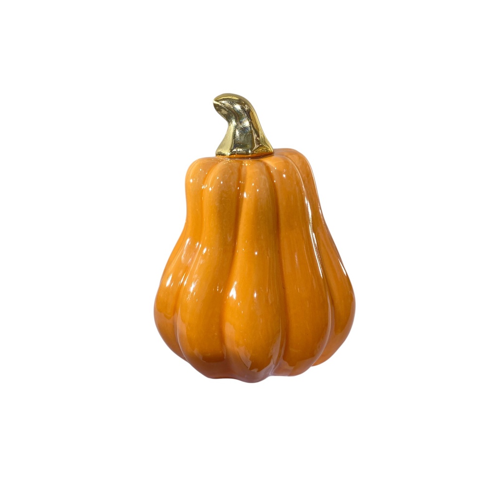CALABAZA DE PORCELANA DOS COLORES,       11X9 CM