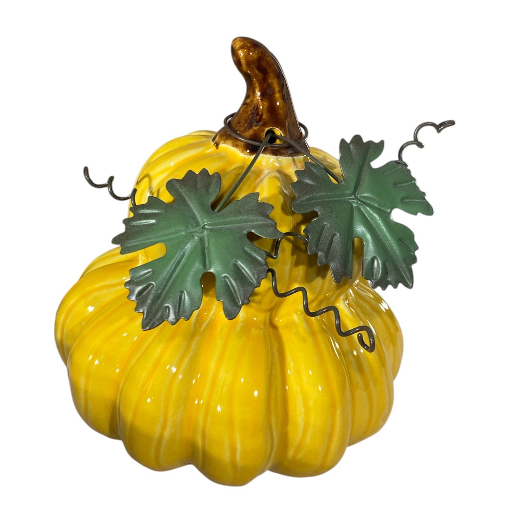 CALABAZA DE PORCELANA TRES COLORES,       12X12CM CM