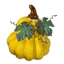 CALABAZA DE PORCELANA TRES COLORES,       12X12CM CM