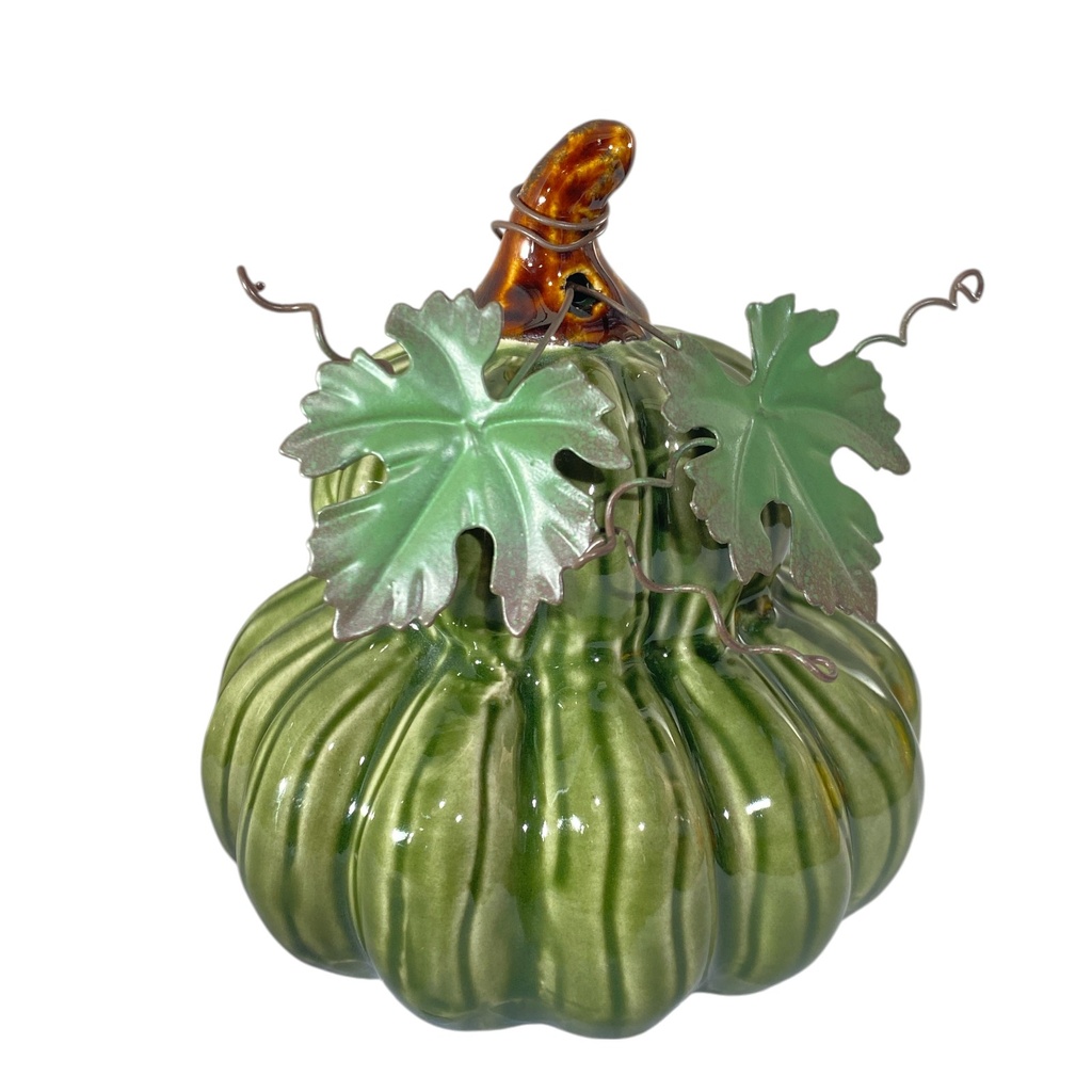 CALABAZA DE PORCELANA TRES COLORES,       12X12CM CM