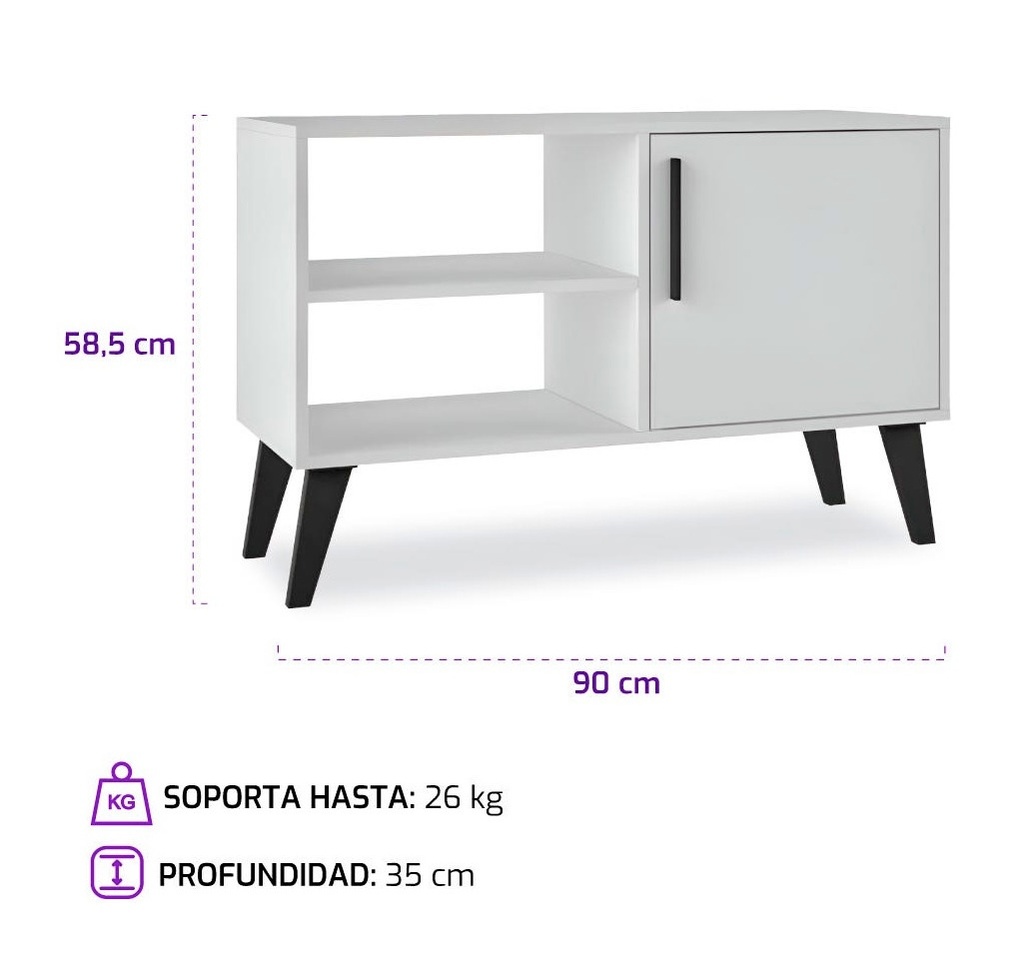 BUFETERA 1P 2NICHO BLANCO BPP 24-205 90X59X35CM