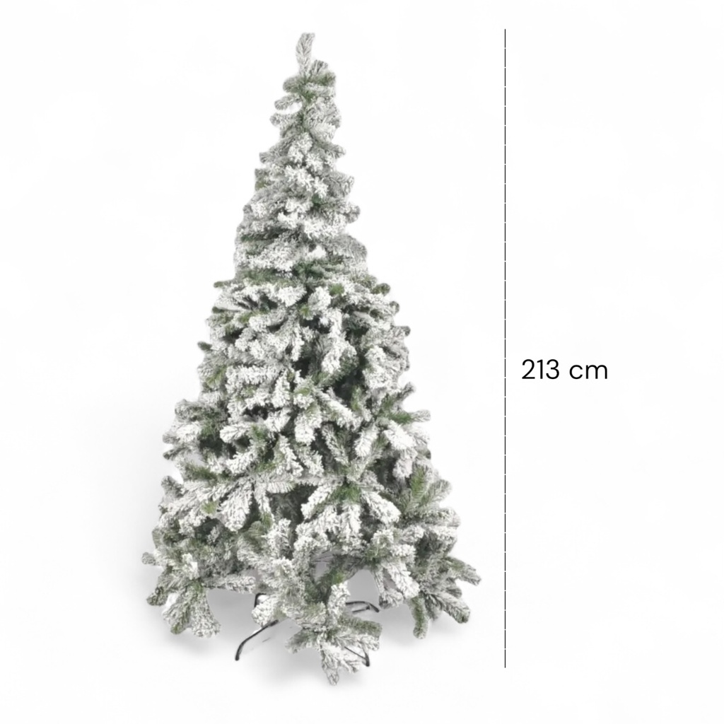 ARBOL DE NAVIDAD ALASKA FRONDOSO NEVADO CUERPO RAMA 7 PIES 213CM