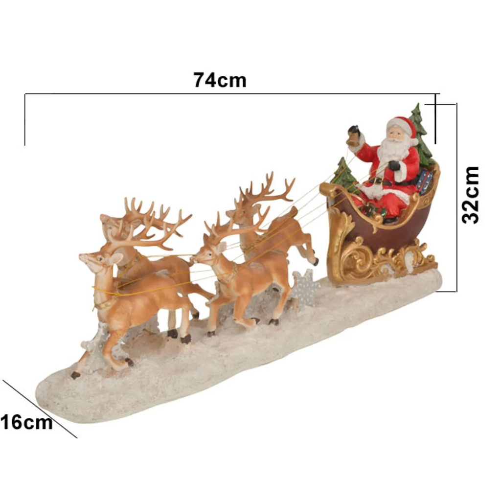 PAPA NOEL EN TRINEO DECOR 74X30CM REF:TG632797