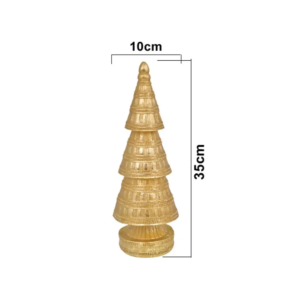ARBOL NAVIDAD, DORADO RESINA, TG632876, 10X10X29CM