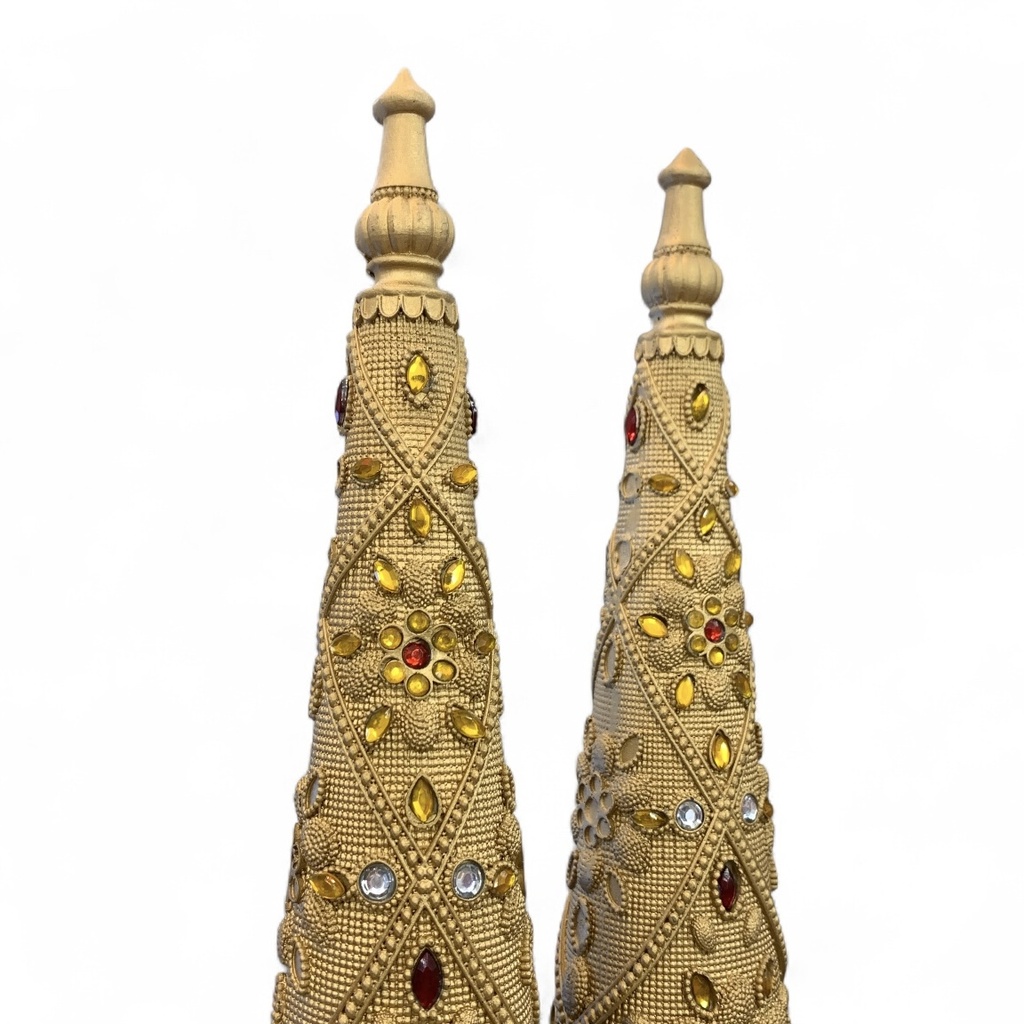 ARBOL DE RESINA SET X 2 DORADO  TG630872 (37*8*8CM)