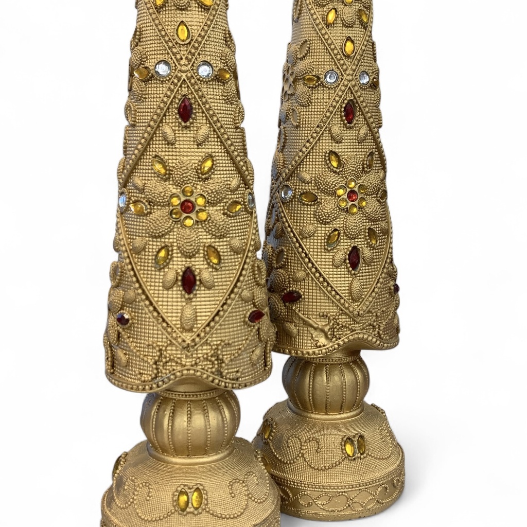 ARBOL DE RESINA SET X 2 DORADO  TG630872 (37*8*8CM)