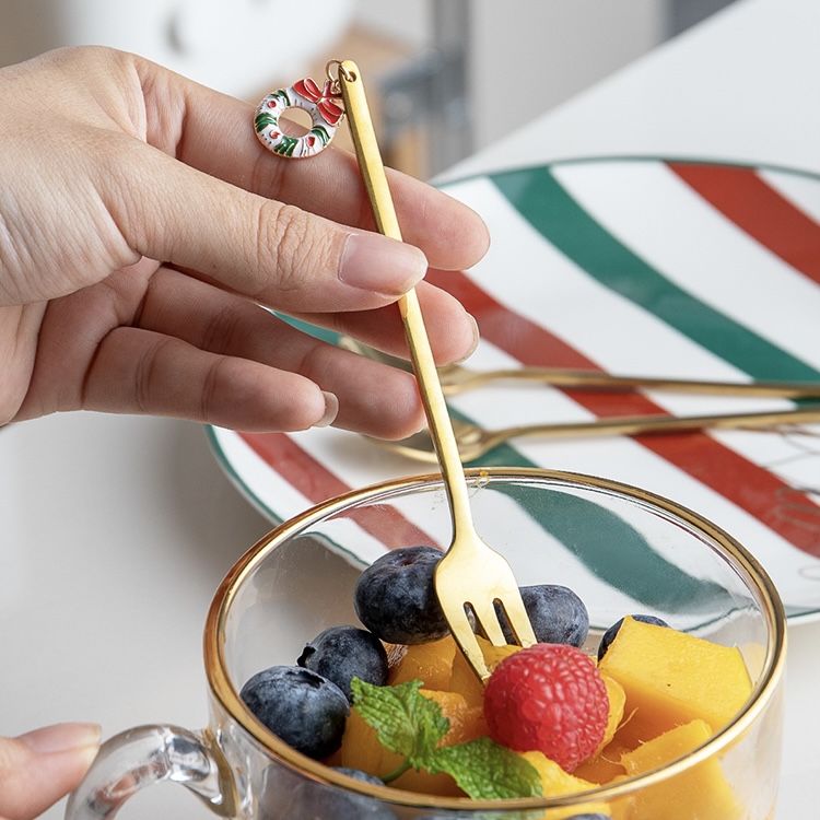 CUBIERTOS POSTRE GOLD SETX6 14CM