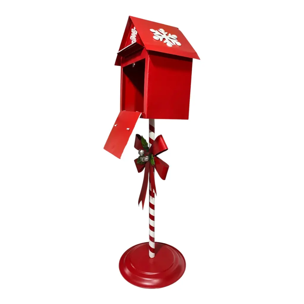 BUZON NAVIDEÑO METALICO ROJO 31X18X102CM
