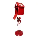 BUZON NAVIDEÑO METALICO ROJO 31X18X102CM
