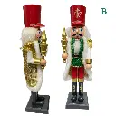 CASCANUEZ NAVIDEÑO PLASTICO ROJO/VERDE A BATERIAS 38CM