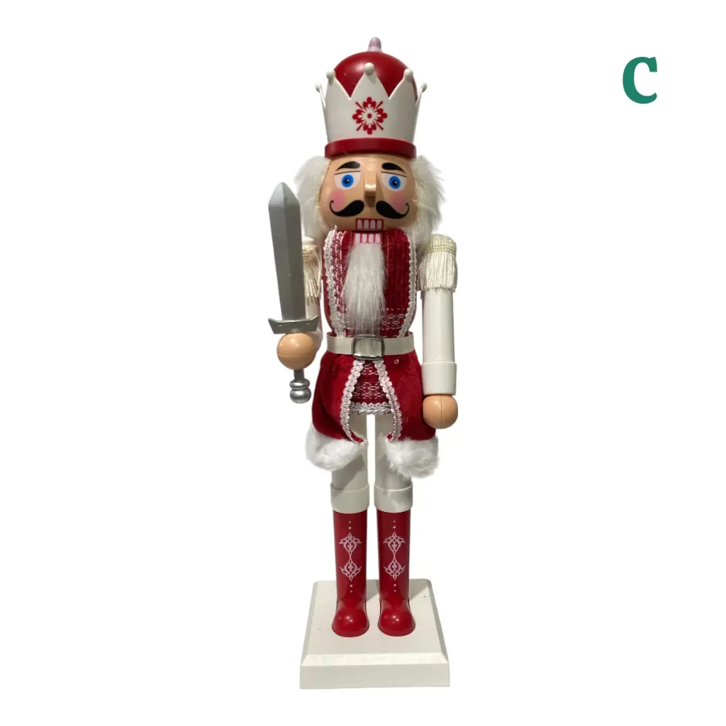 CASCANUEZ NAVIDEÑO PLASTICO ROJO/BLANCO A BATERIAS 38CM