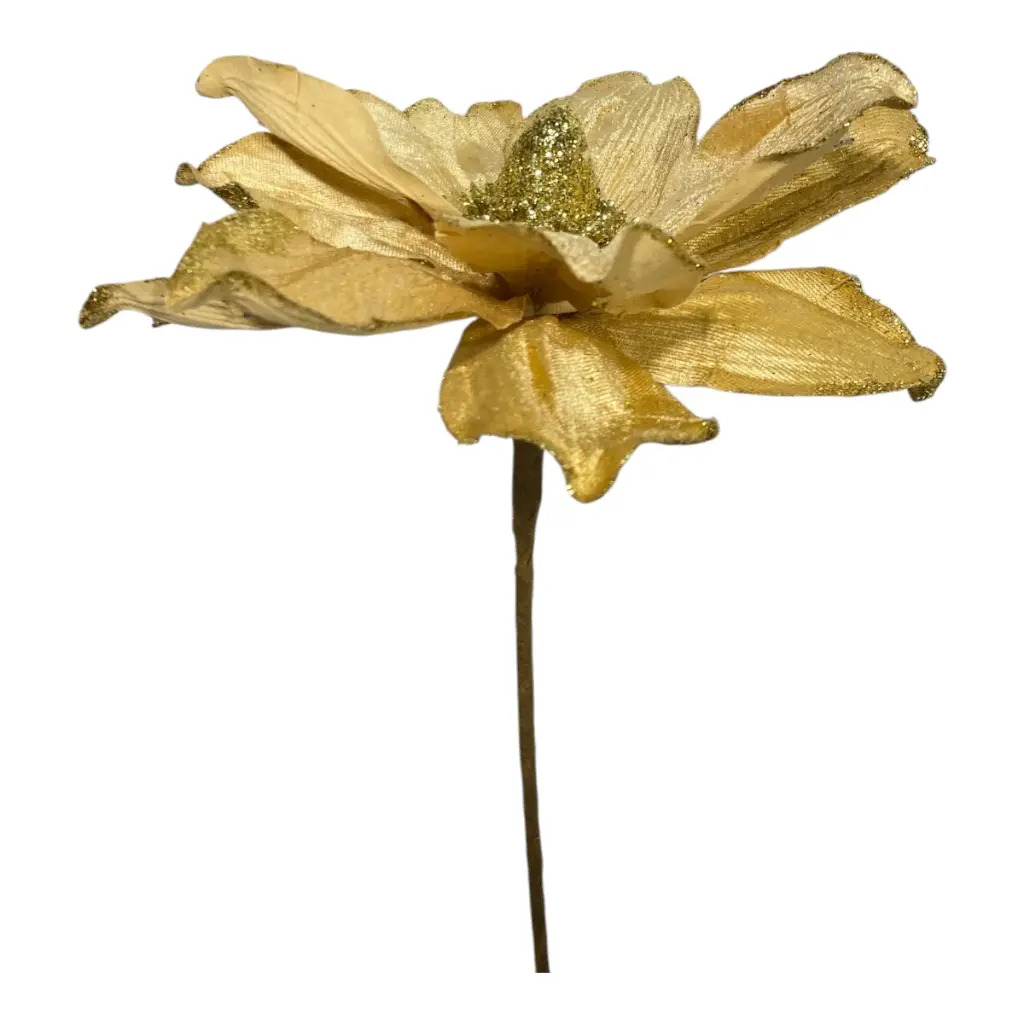 FLOR NAVIDEÑA MAGNOLIA DORADA 22CM