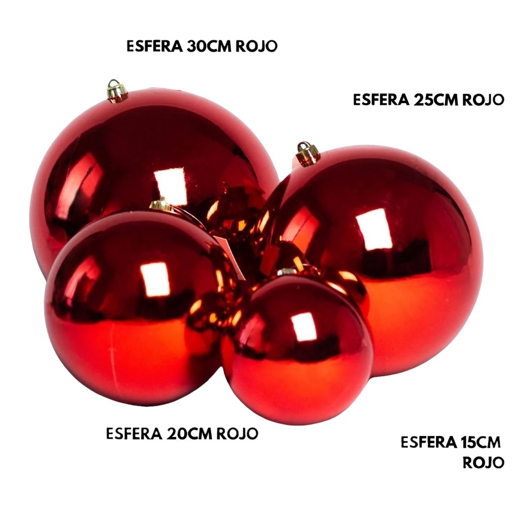 ESFERA NAVIDAD 25CM ROJA