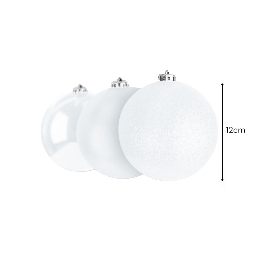 ESFERA NAVIDAD 12CM BLANCA NIEVE X3 