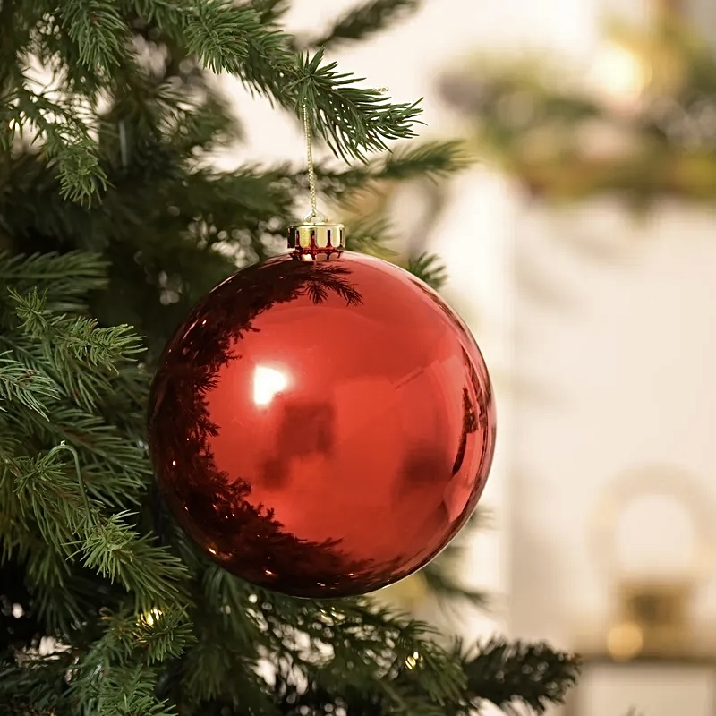 ESFERA NAVIDAD 15CM ROJA PREMIUM