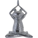 ADORNO DE RANA COLOR PLATA 21X15CM