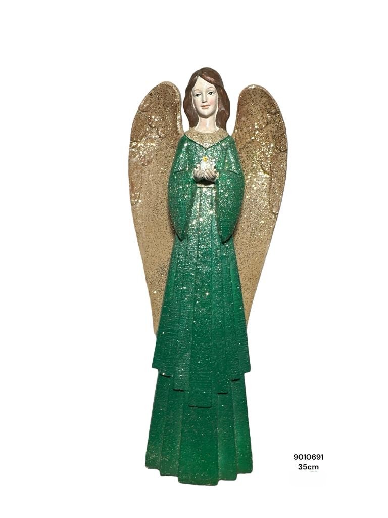 ANGEL VERDE/DORADO 35CM