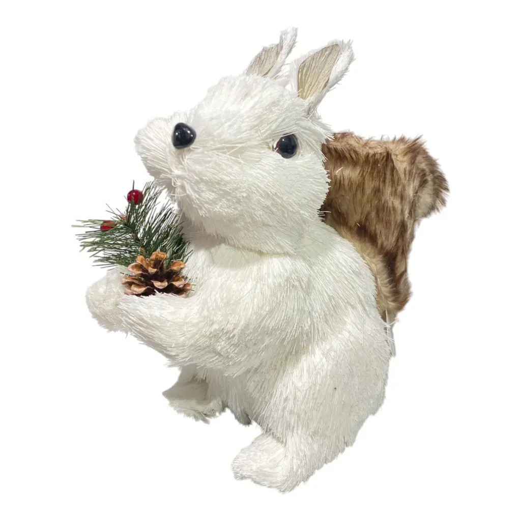 ARDILLA BLANCA CON PIÑA 31X16X30CM