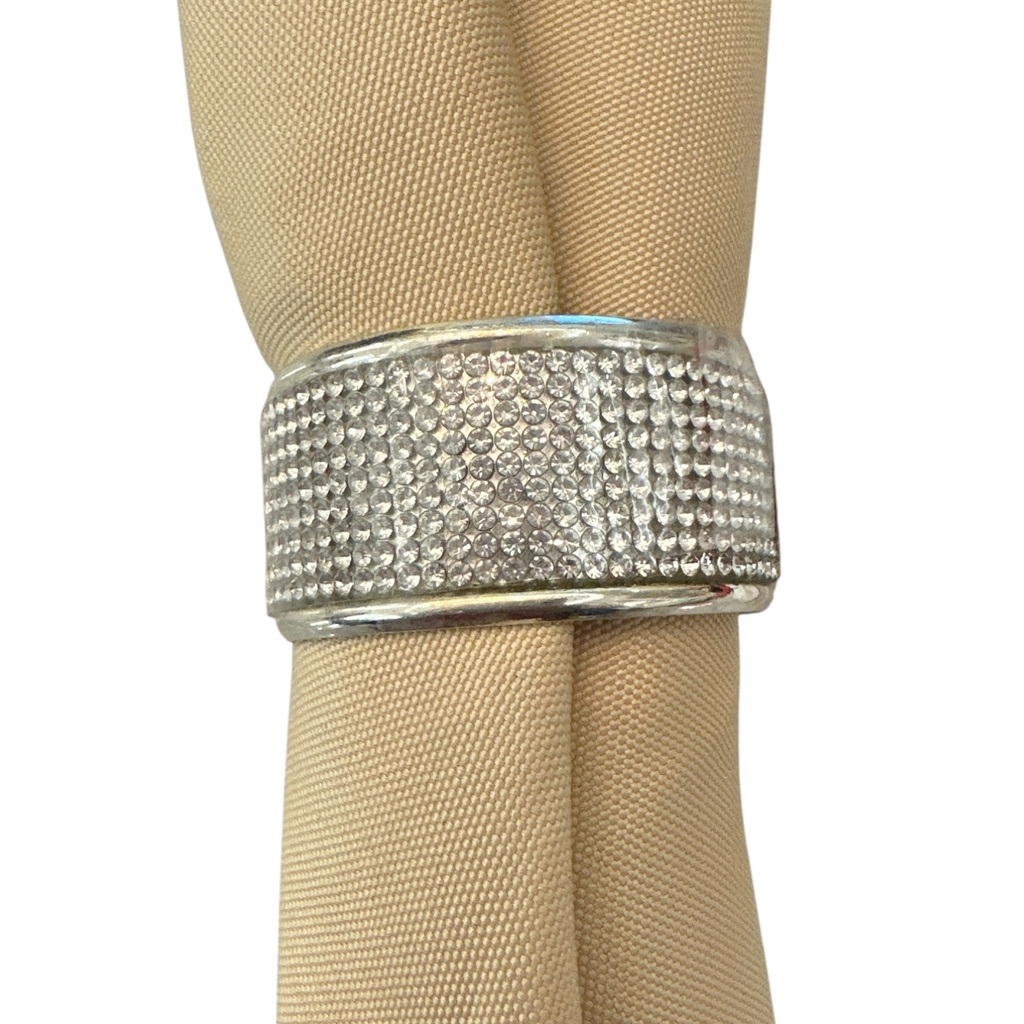 SET DE 3 AROS DE SERVILLETA METALICO ARGOLLA PIEDRAS PLATA