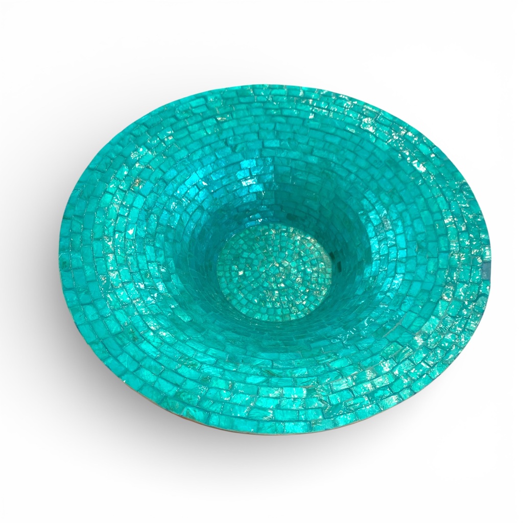 BANDEJA DECOR NACARADO TURQUESA 54X13CM