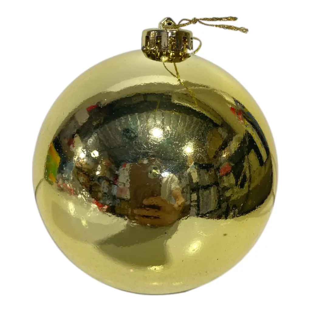 ESFERA NAVIDAD DORADO 12CM
