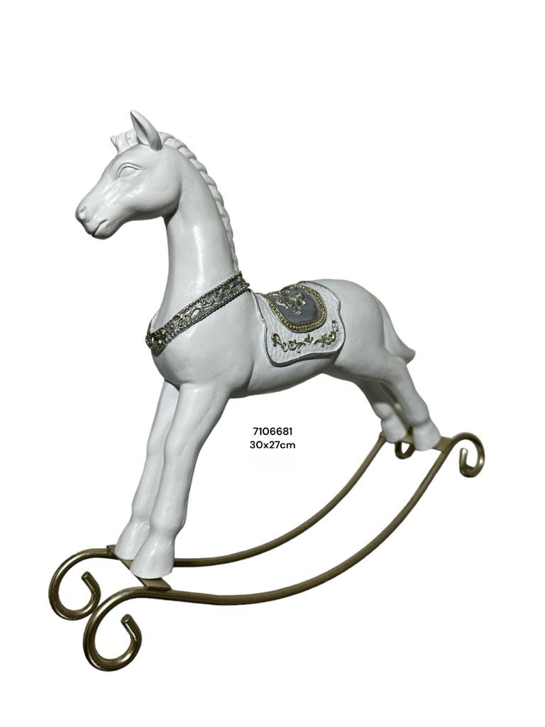 CABALLO BLANCO MESEDORA 30X27CM