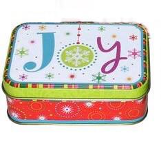 CAJA METALICA NAVIDEÑA JOY 13X9X5CM 