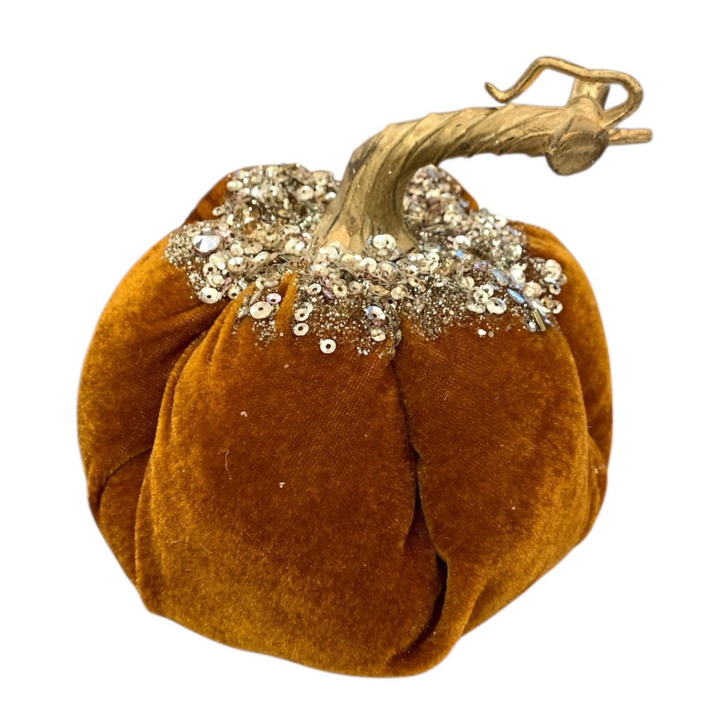 CALABAZA TELA ESCARCHADA 14X15CM