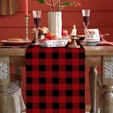 CAMINO DE MESA A CUADROS NEGRO/ROJO 180X37CM