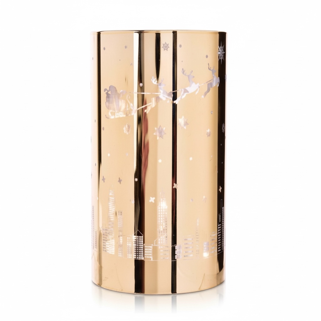 CANDELABRO CON LUZ SANTA Y RENOS SANTINI 10X20CM